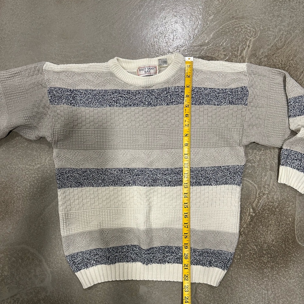 Vintage Grandpa striped Crew Neck Sweater - Picture 6 of 7
